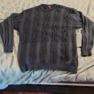Vintage Tosani Coogi Style Blue Sweater‎ Mens Size 2XL Made In Canada 🇨🇦
